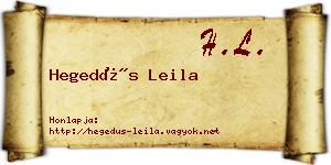 Hegedűs Leila névjegykártya